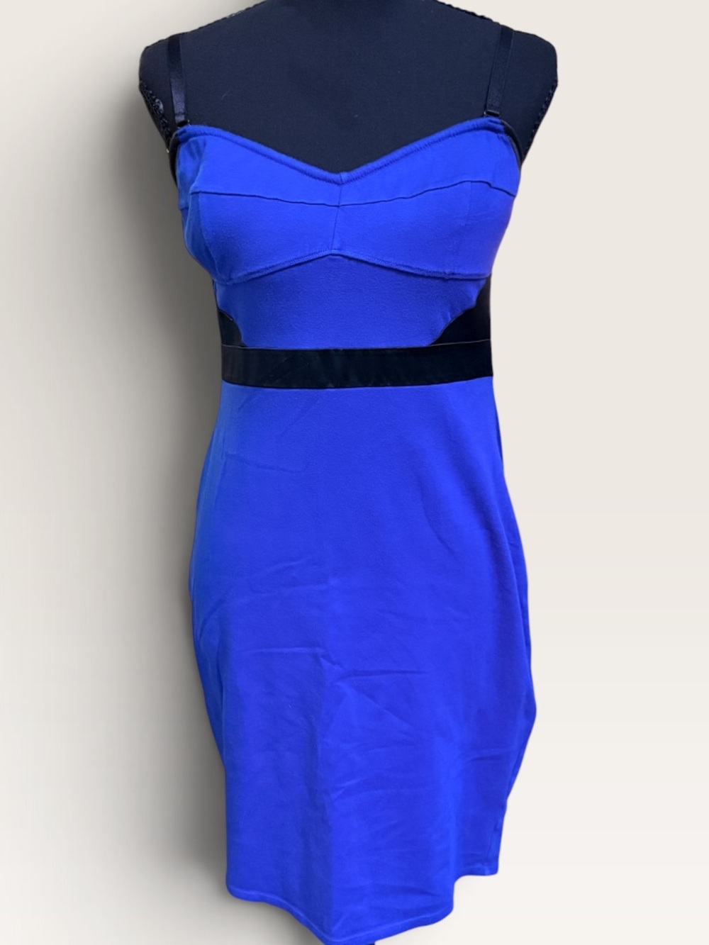 Victoria's Secret Royal Blue Mini Dress with Black Waistband size M